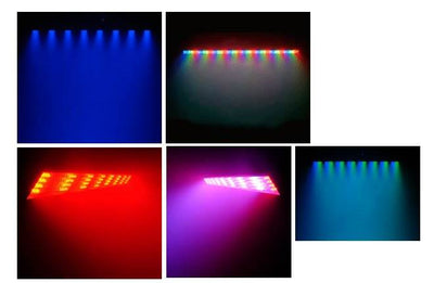 (2) Chauvet ColorStrip LED DJ Lighting Effects + Footswitch, Case & DMX Cables