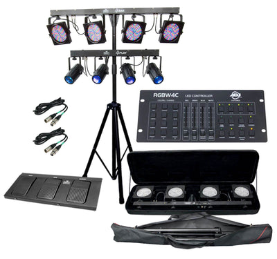 CHAUVET 4BAR DMX LED Wash Lighting System + 4PLAY Light + ADJ RGBW4C Controller