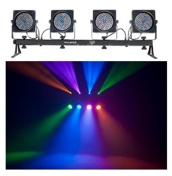 (2) NEW CHAUVET 4BAR FLEX LED RGB DMX DJ Novelty Light w/ Stands, Cases & Cables