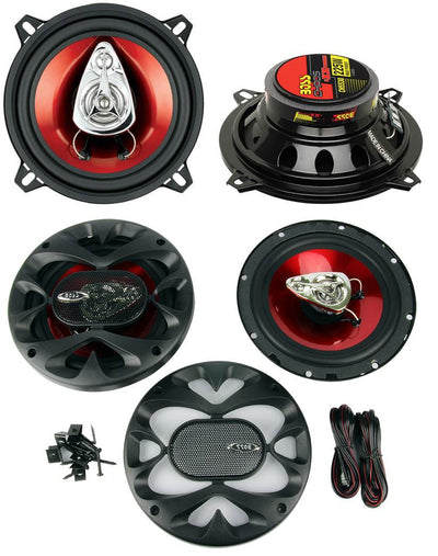 2) BOSS CH5530 5.25" 3-Way 225W + CH6530 6.5" 300W 3 Way Car Coaxial Speakers