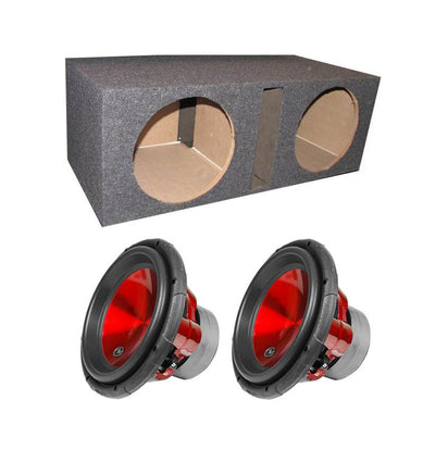 2) Audiopipe TXX-APA-12RD 12" 3200W Subwoofers + Dual Vented Sub Box Enclosure