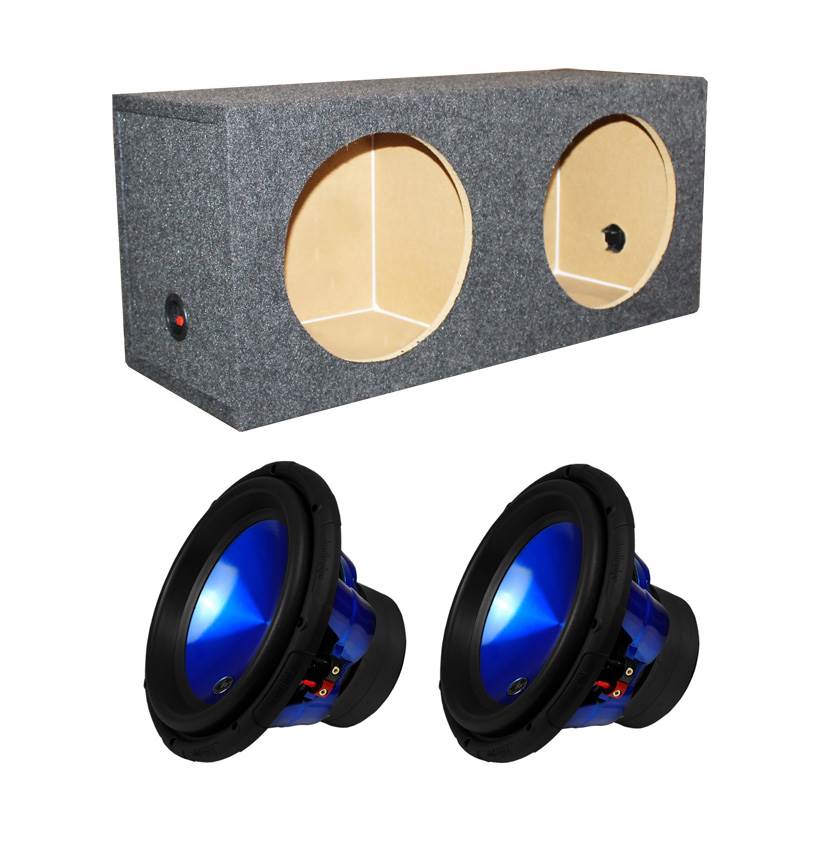 2) Audiopipe TXX-APA-12BL 12" 3200W Subwoofers + Dual Sealed Sub Box Enclosure