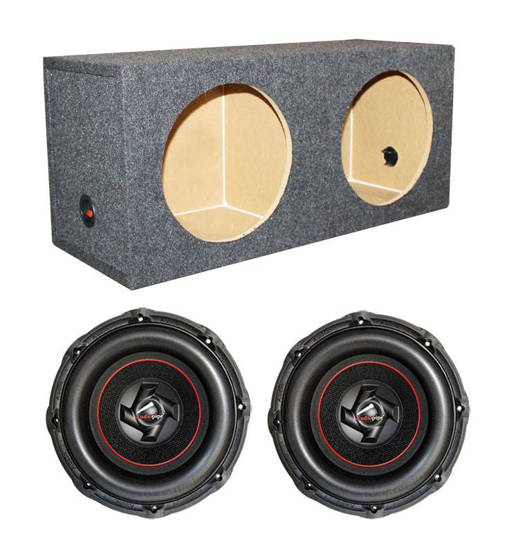 2) Audiopipe TXX-BD2-12 12" 3000W Car Subwoofers + Dual Sealed Sub Box Enclosure