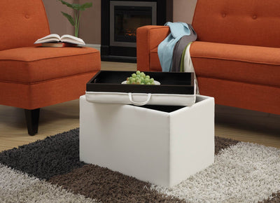 Convenience Concepts Designs4Comfort Accent Storage Ottoman - Ivory - Damaged
