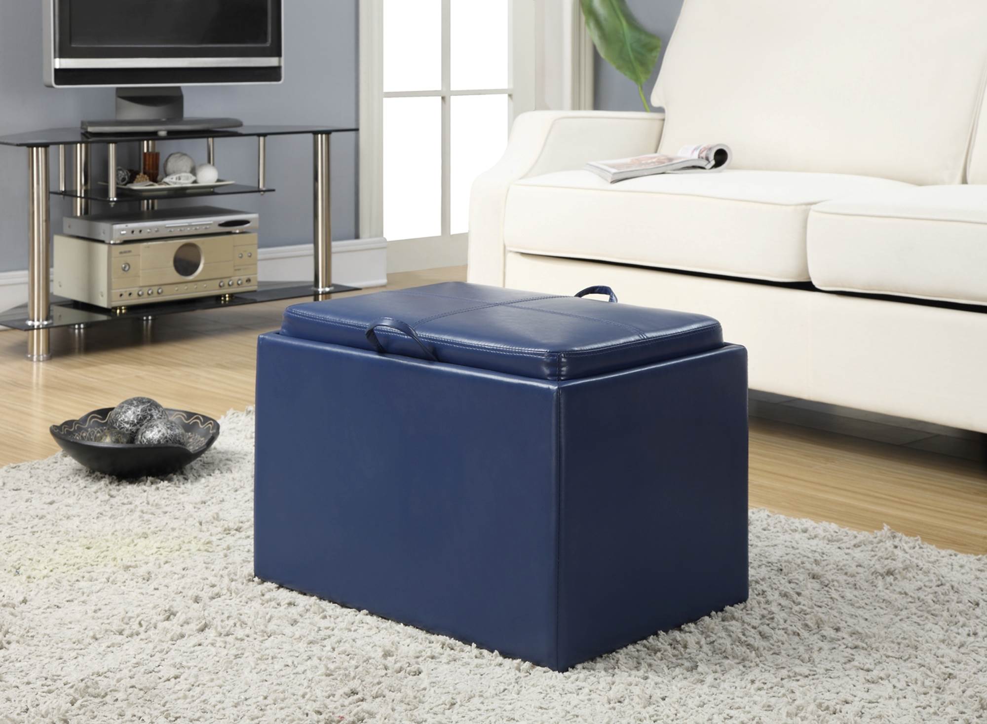 Convenience Concepts Designs4Comfort Accent Storage Ottoman - Blue (Open Box)