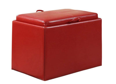 Convenience Concepts Accent Storage Ottoman - Red | 143523R - Slightly Damaged