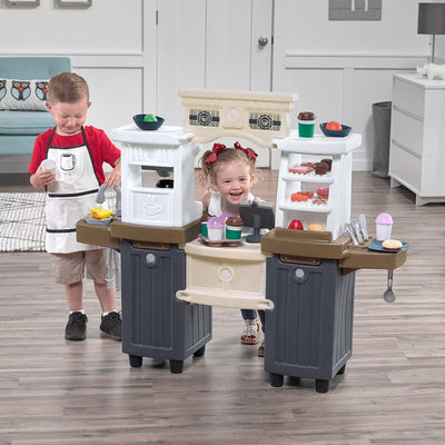 Step2 Coffee Bean Cafe Kids Kitchen Shop Playset with Accessory Set (Open Box)
