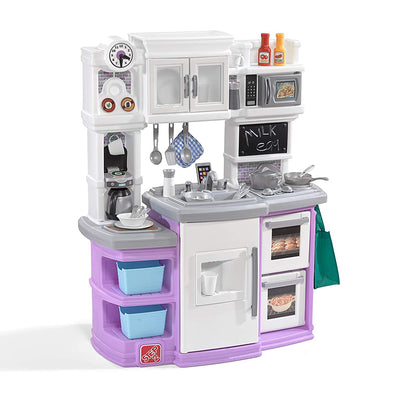 Step2 Great Gourmet Kids Play Pretend Kitchen Playset w/ Accessory Set, Lavender
