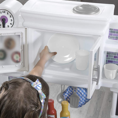 Step2 Great Gourmet Kids Play Pretend Kitchen Playset w/ Accessory Set, Lavender