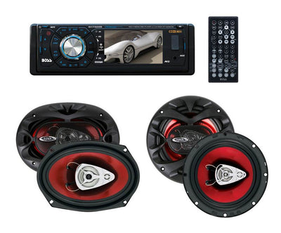 Boss BV7325B 3.2" LCD In-Dash Receiver + 2) 6x9" 400W and 2) 6.5" 300W Speakers