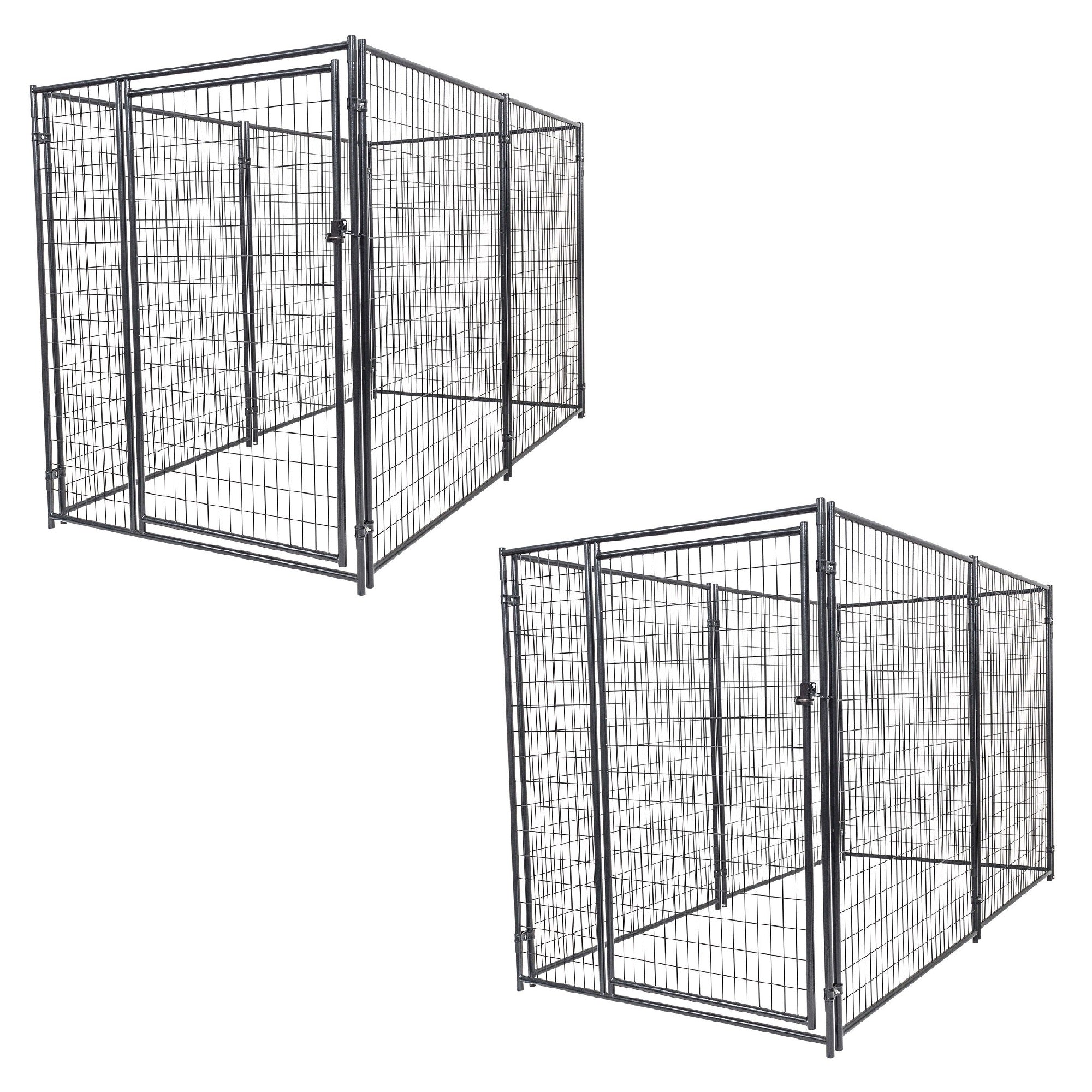 Lucky Dog Large Modular Welded Wire Box Indoor/Outdoor Kennel 10’x5’x6’ (2 Pack)