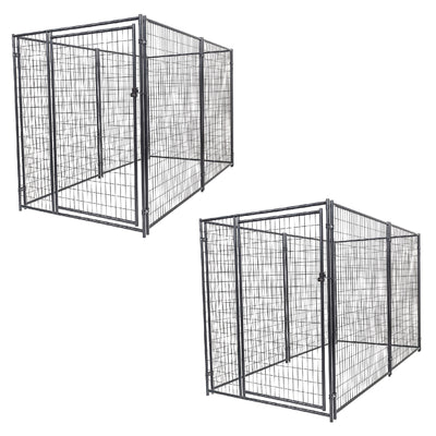Lucky Dog Large Modular Welded Wire Box Indoor/Outdoor Kennel 10’x5’x6’ (2 Pack)