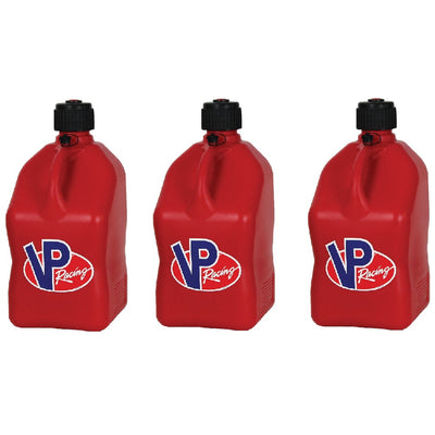 VP Racing Motorsport 5.5 Gallon Square Plastic Utility Jugs, Red (3 Pack)