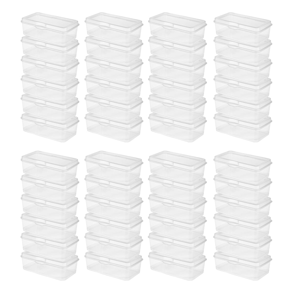 Sterilite Plastic Stacking FlipTop Latching Storage Box Container, Clear 48 Pack