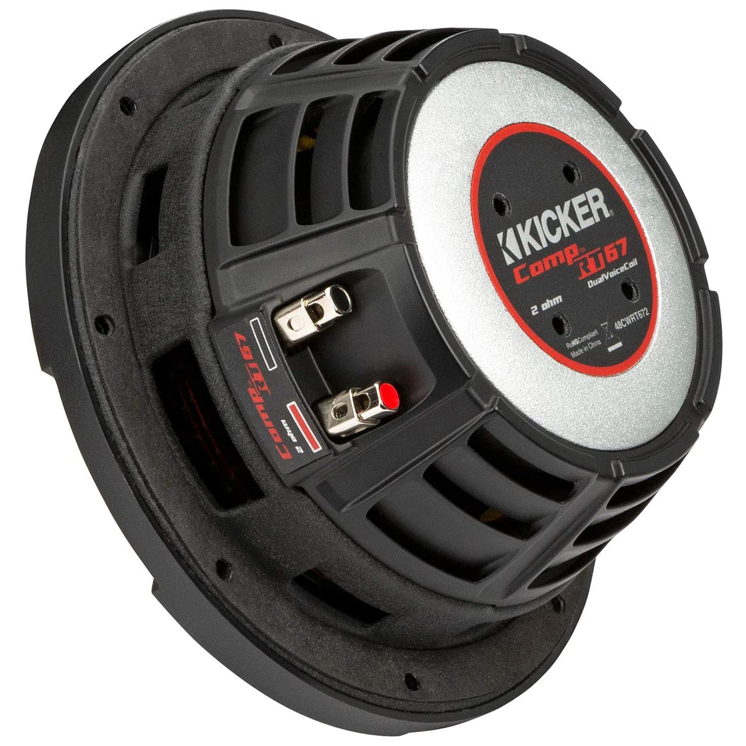 KICKER 48CWRT674 CompRT Dual 4 Ohm 300 Watt 6.75 Inch Car Audio Stereo Subwoofer