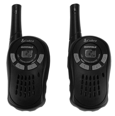 (2) COBRA CX101A 16-Mile 22-Channel 2-Way Walkie-Talkie Radios - Open Box