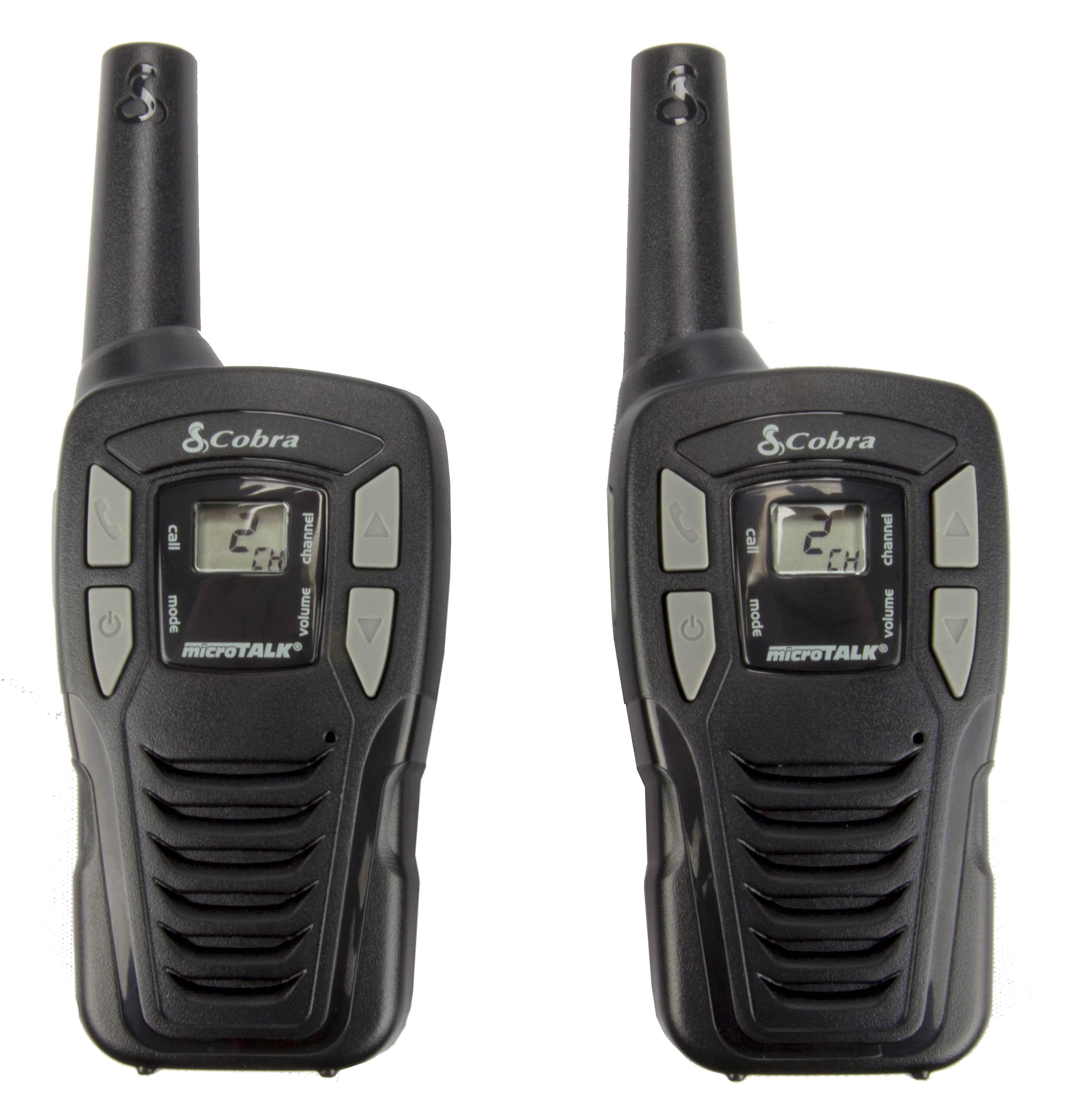 2 COBRA MicroTalk CX102A 16-Mile 22-Channel 2-Way Walkie Talkie Radios -Open Bo