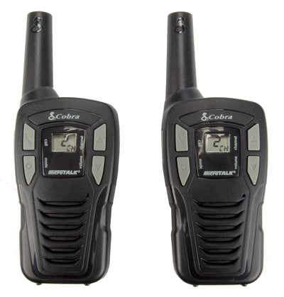 2 COBRA MicroTalk CX102A 16-Mile 22-Channel 2-Way Walkie Talkie Radios -Open Bo