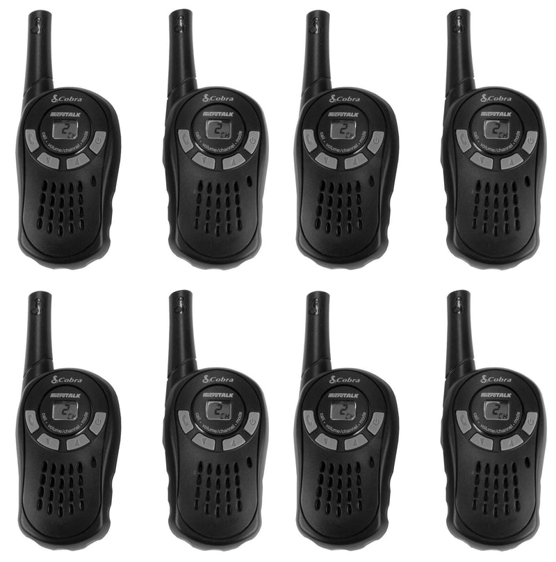 8 COBRA MicroTalk CX101A 16-Mile 22-Channel FRS/GMRS 2-Way Walkie-Talkie Radios