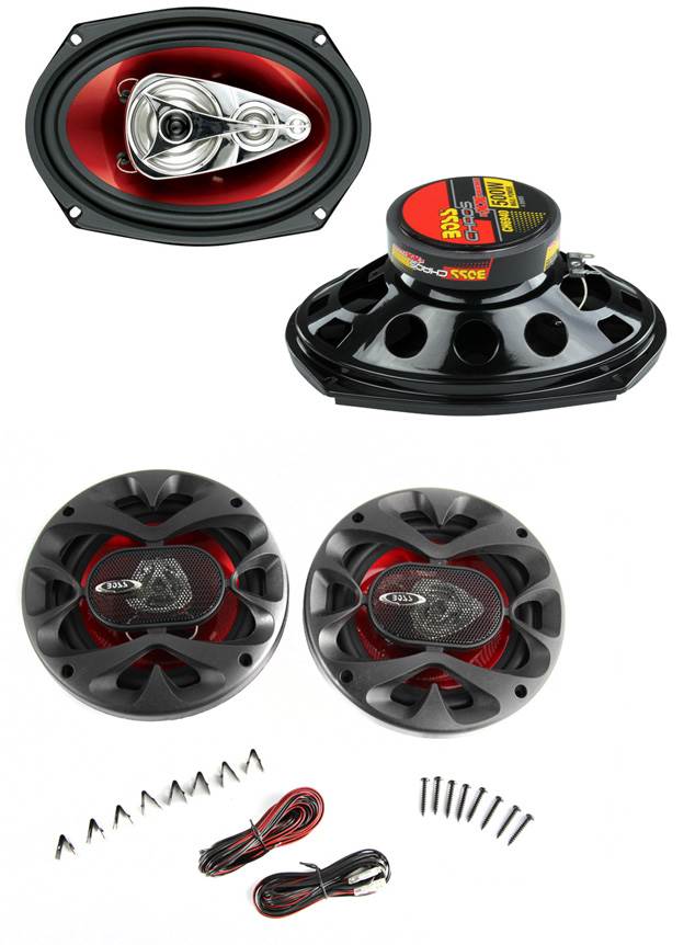 BOSS Chaos CH6940 6x9" 500W 4-Way + CH6520 250W 2-Way Car Coaxial Audio Speakers