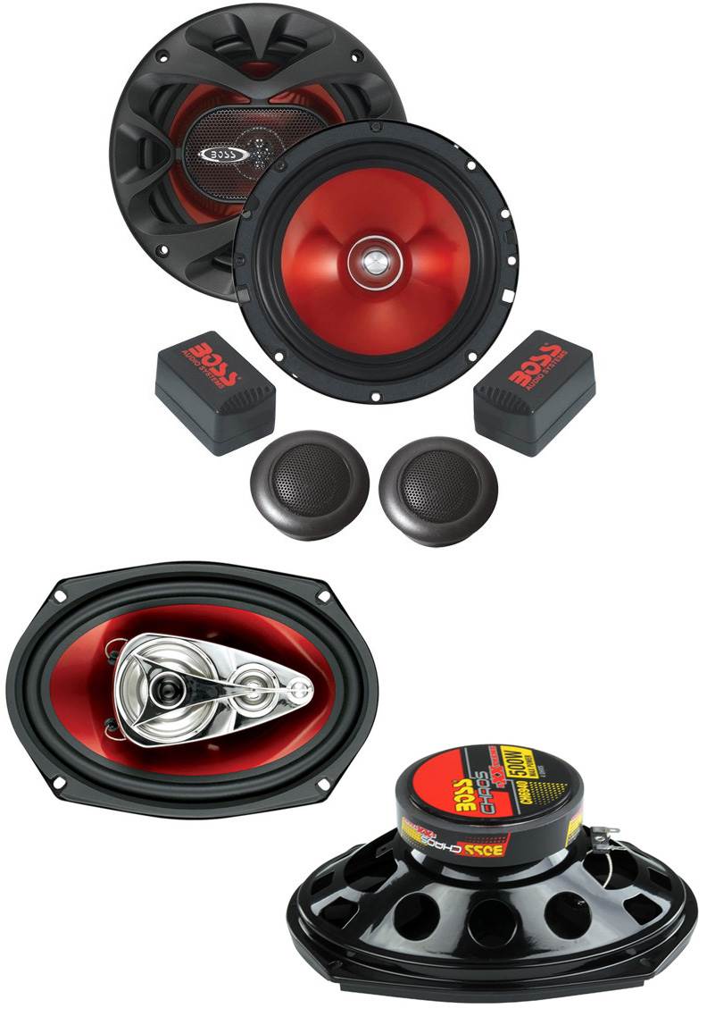 BOSS Audio Chaos CH6940 6x9 Inch 500W 4-Way and CH6CK 2 Way Car Audio Speakers