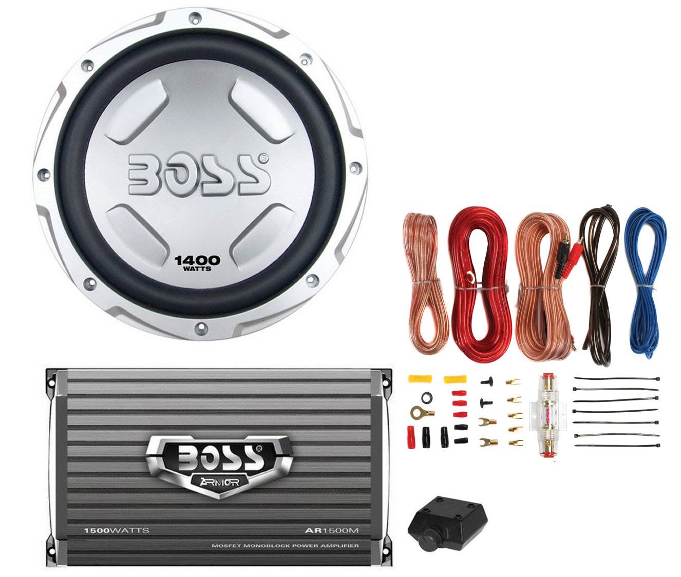 BOSS CX122 12" 1400W Car Power Subwoofer Sub Woofer and Amplifier and Amp Kit - VMInnovations