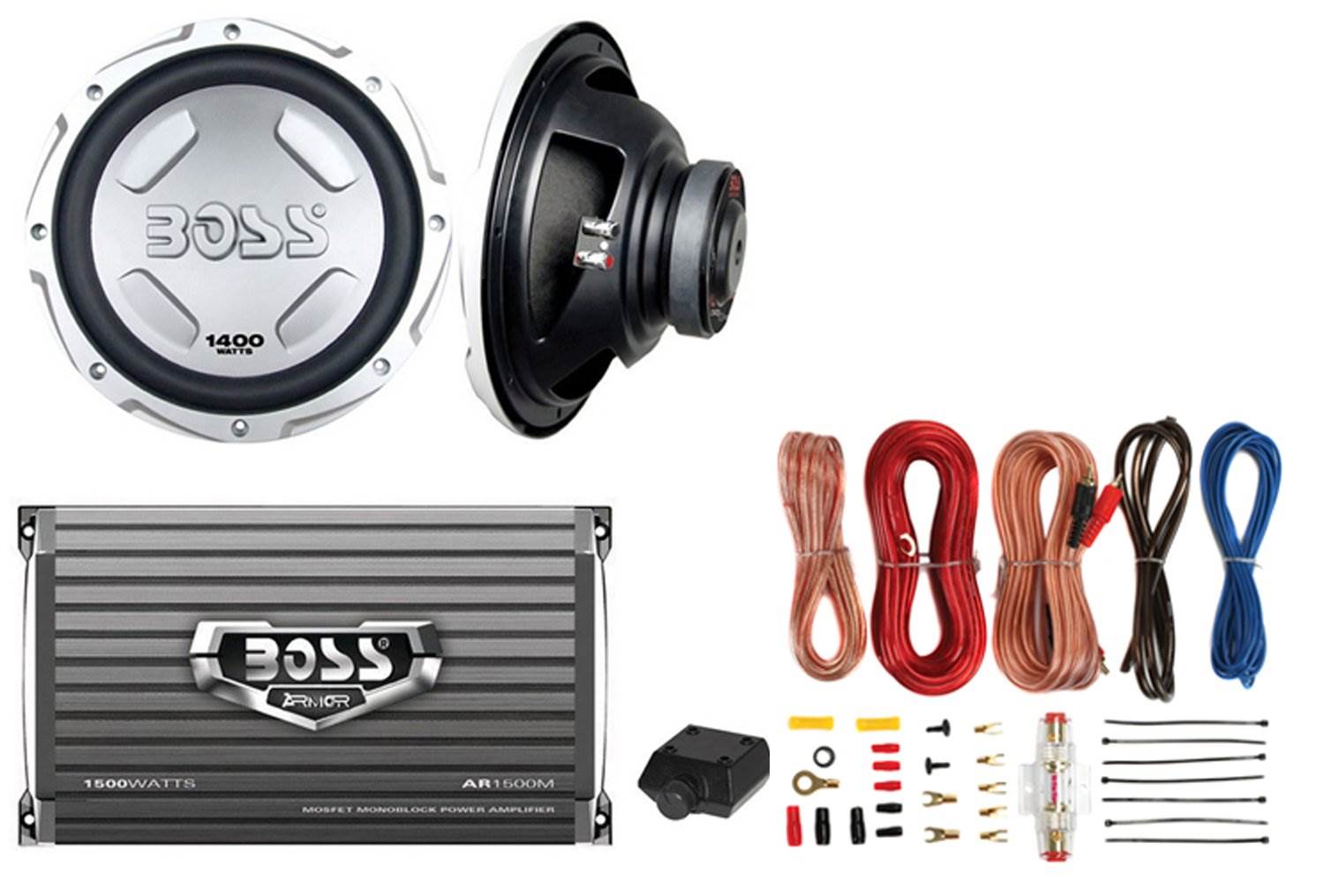 BOSS AUDIO CX122 12" 1400W Car Power Subwoofer Sub & Mono Amplifier & Amp Kit - VMInnovations