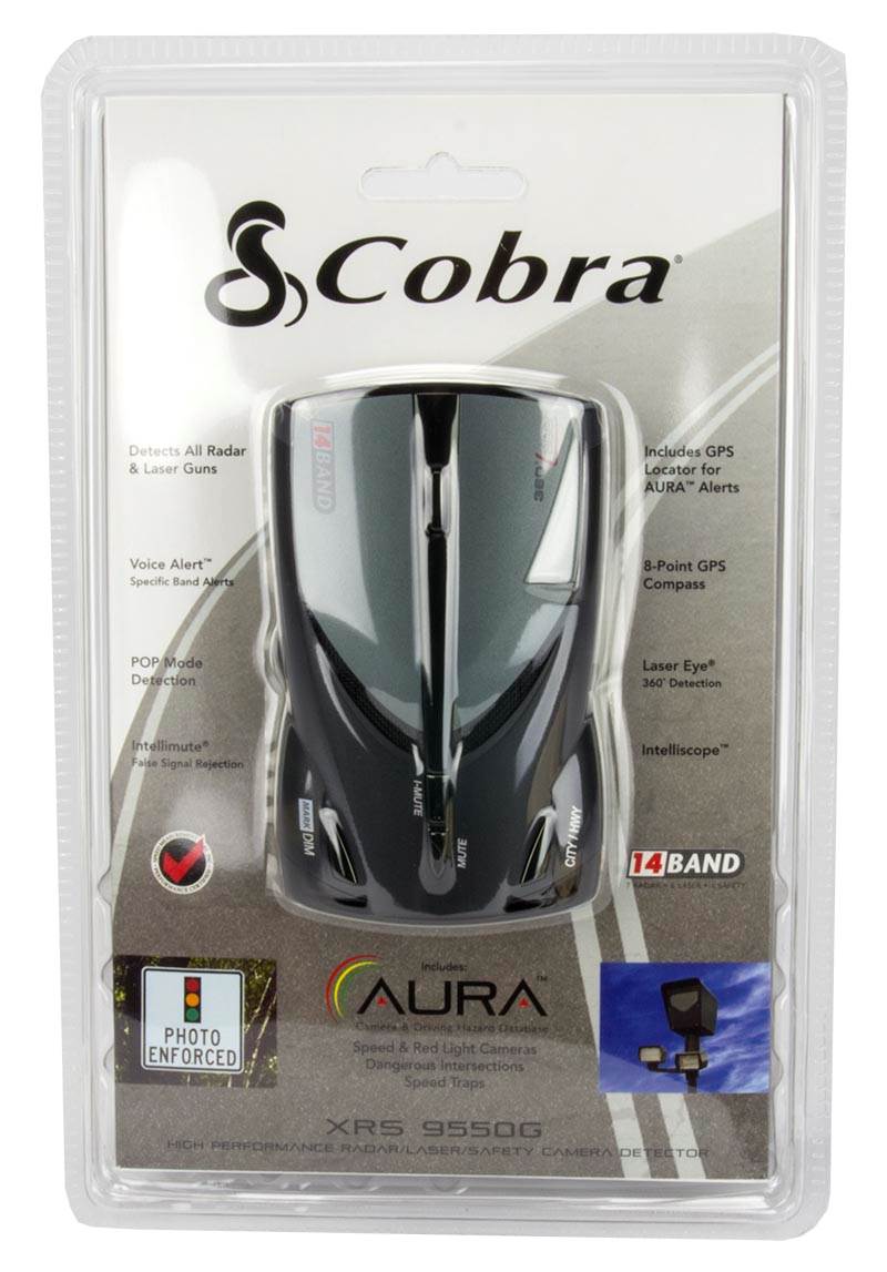 COBRA XRS-9550G 14 Band Digital Radar Laser Detector w/GPS Locator - Open Box