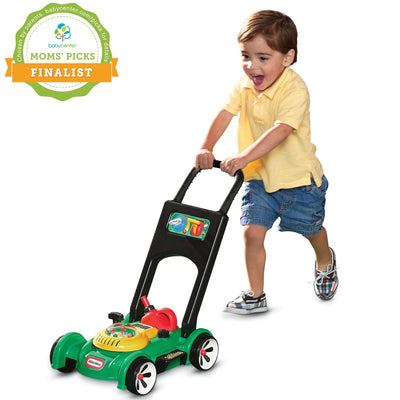 Little Tikes Toddler Gas N Go Lawn Push Mower Pretend Play Toy w/ Sounds, Green