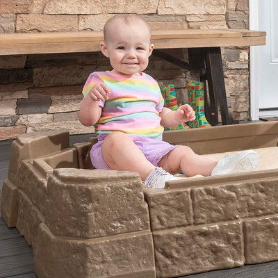 Step2 Naturally Playful Backyard Sandbox II for Toddlers and Preschoolers, Beige