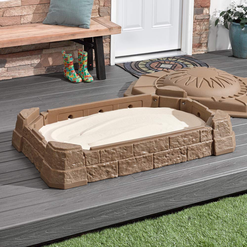 Step2 Naturally Playful Backyard Sandbox II for Toddlers and Preschoolers, Beige