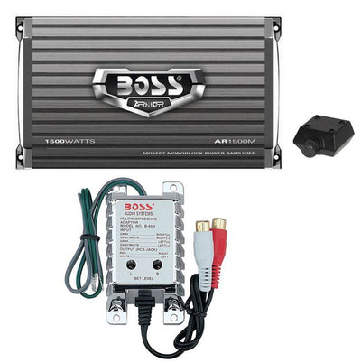 Boss R3004 1200W 4 Channel Car Audio Amplifier Amp & Remote & 8 Gauge Amp Kit