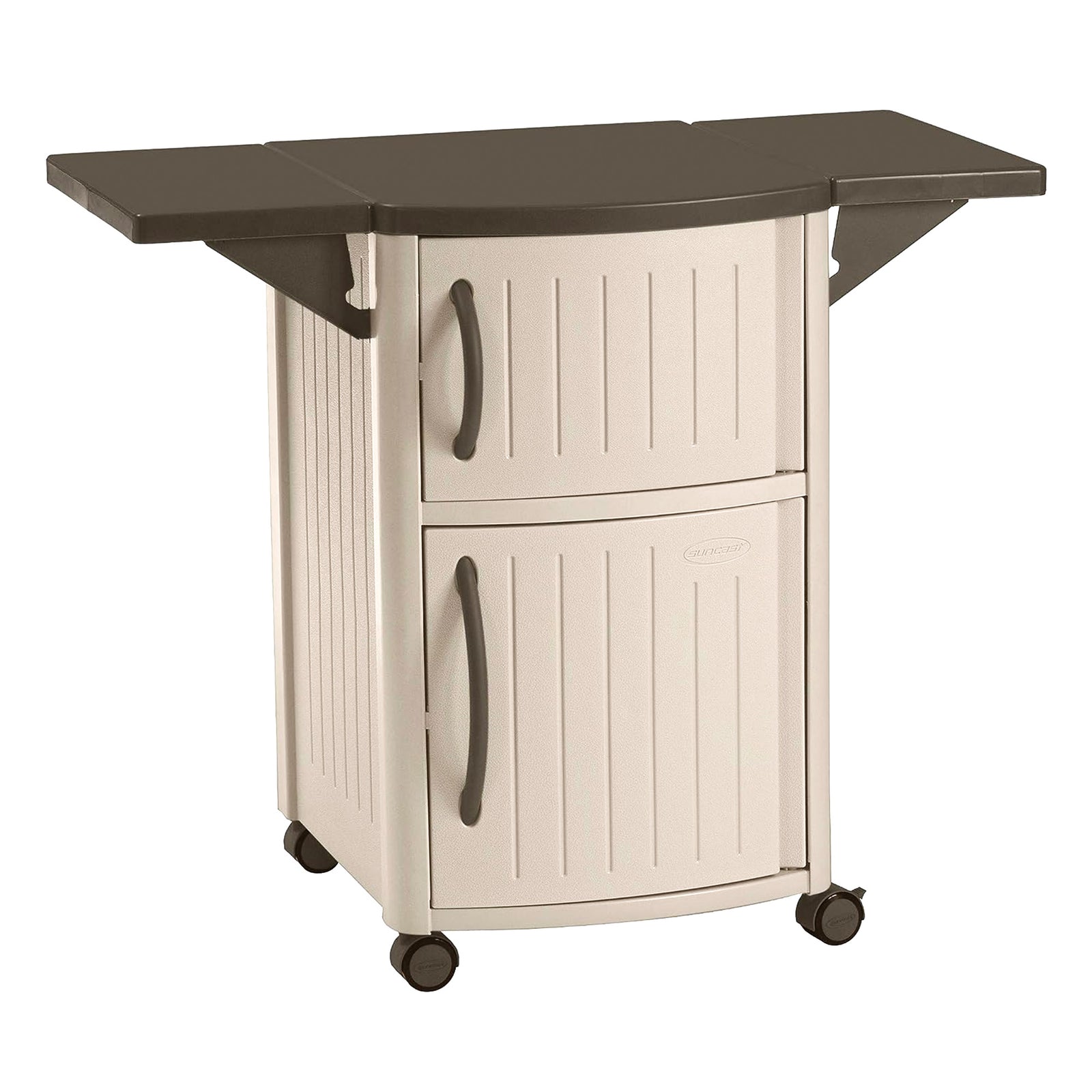 Suncast DCP2000 Portable Outdoor Patio Prep Serving Station Table and Cabinet - VMInnovations