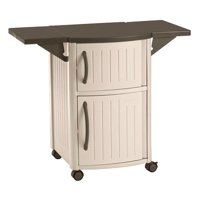 Suncast Portable Outdoor Patio Prep Serving Station Table and Cabinet (ForParts)