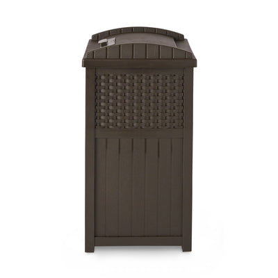 Suncast GHW1732 Trashcan Hideaway Outdoor 33 Gallon Garbage Waste Bin, Brown (For Parts)