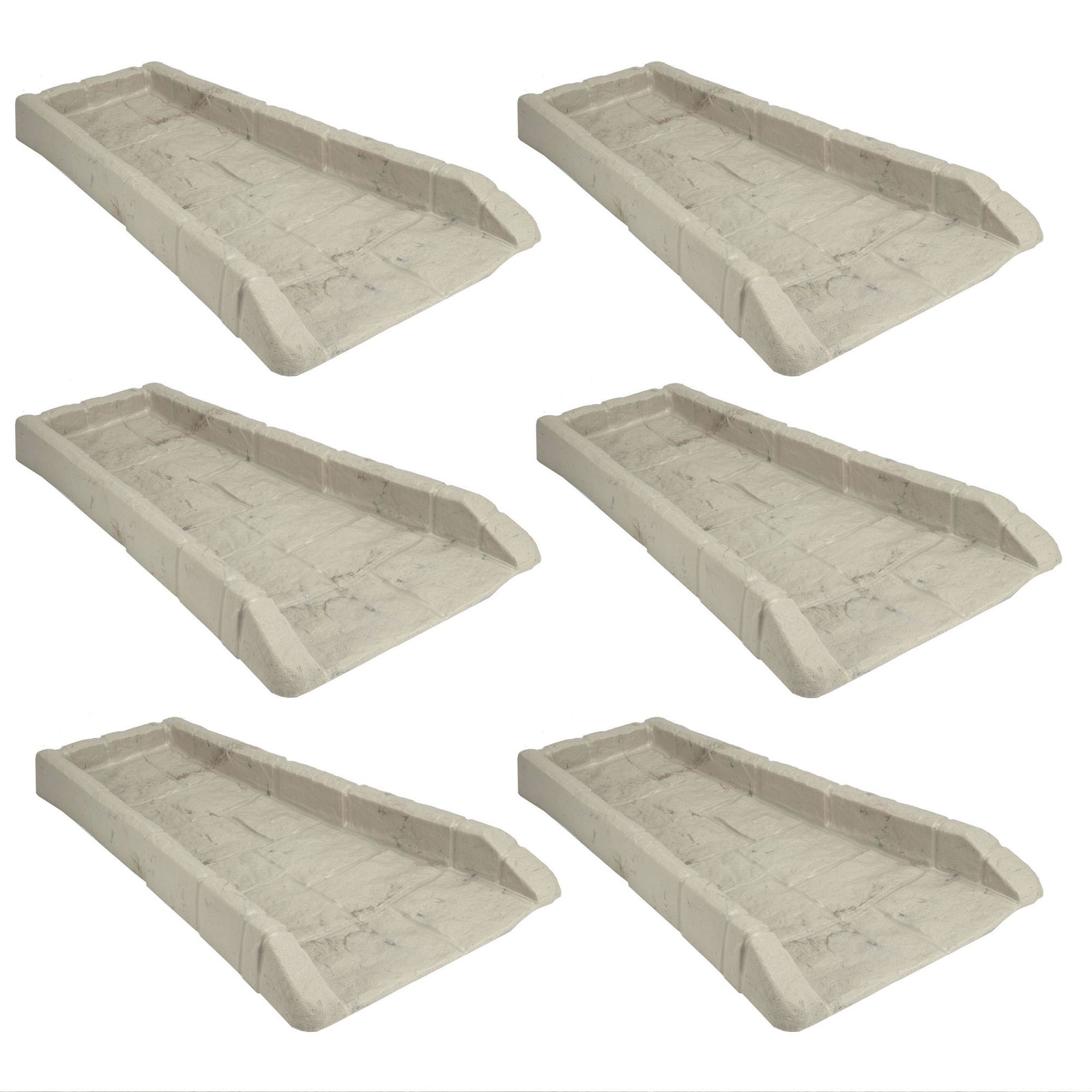 Suncast Decorative Rain Gutter Downspout Splash Block, Light Taupe (6 Pack) - VMInnovations
