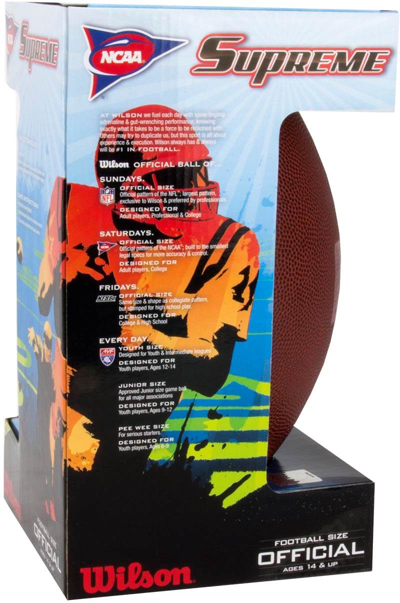 WILSON WTF1625 NCAA Official Size Supreme Composite Leather Football - Open Box