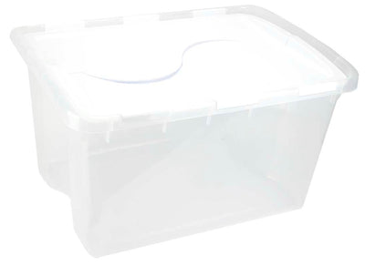 Sterilite Single 48 Qt Clear Base Hinged Lid Storage Tote Container (Open Box)