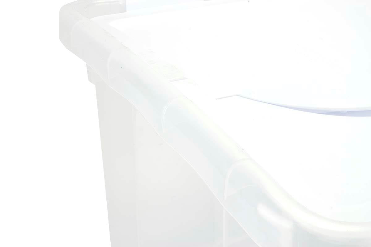 Sterilite Single 48 Qt Clear Base Hinged Lid Storage Tote Container (Open Box)