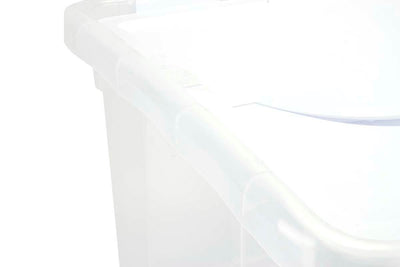 Sterilite Single 48 Qt Clear Base Hinged Lid Storage Tote Container (Open Box)