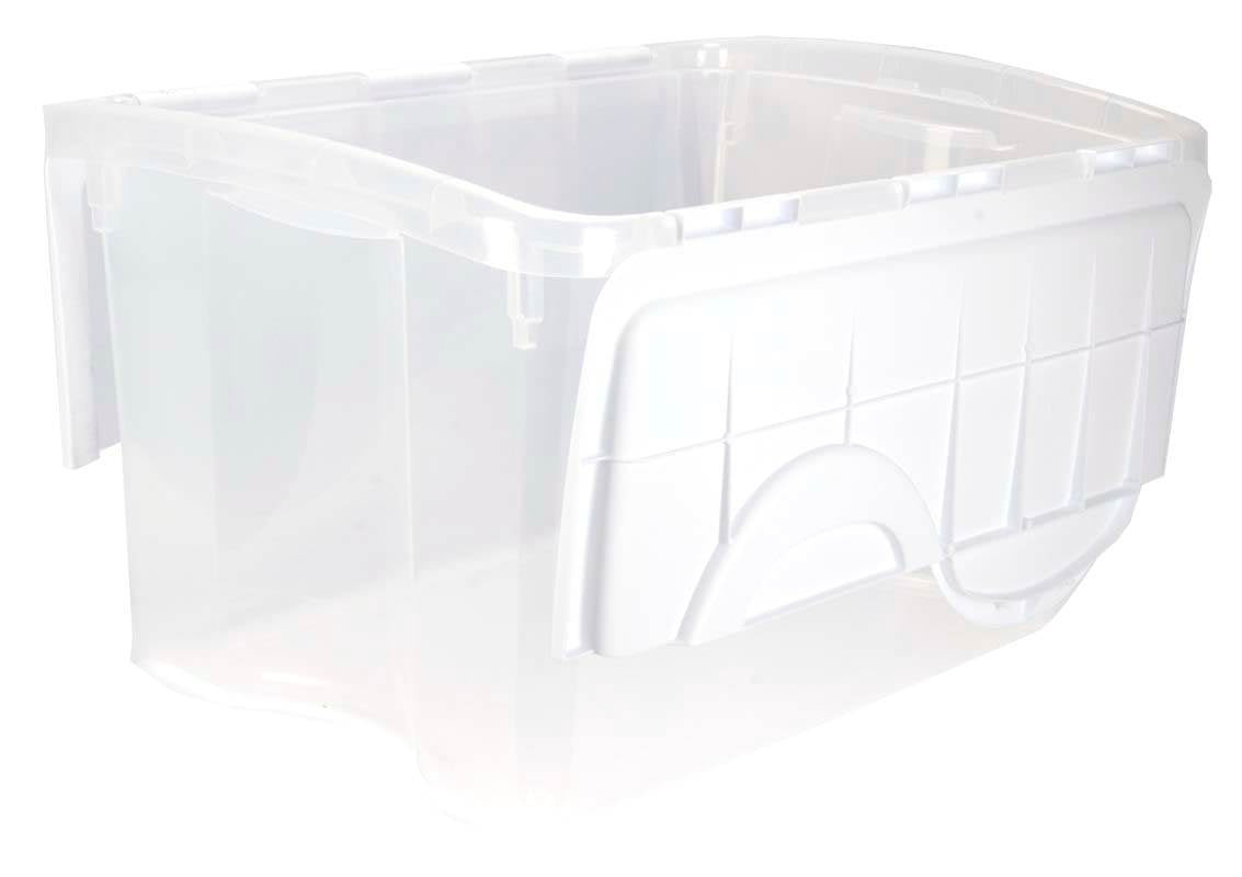 Sterilite Single 48 Qt Clear Base Hinged Lid Storage Tote Container (Open Box)