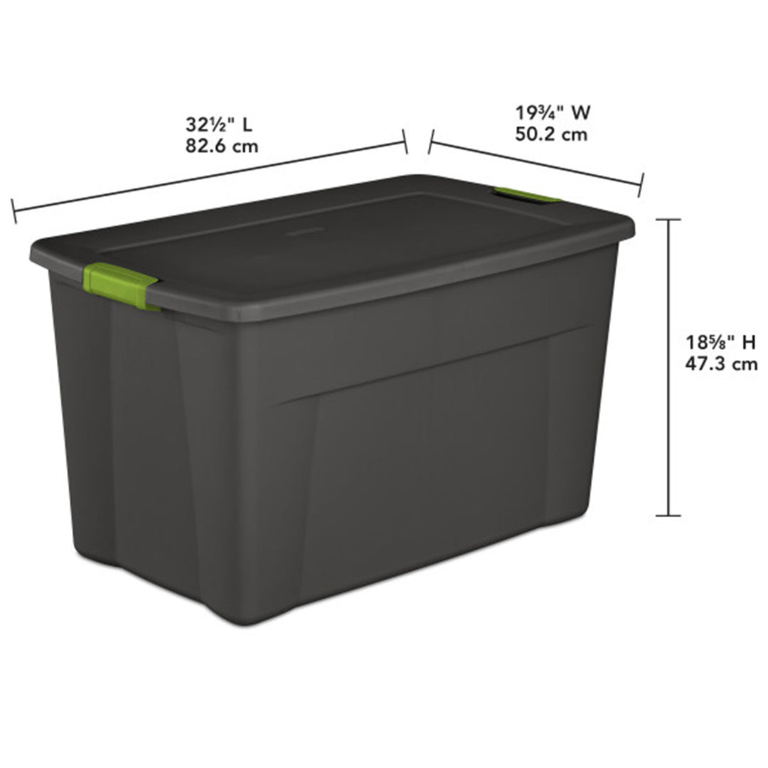 Sterilite 35 Gallon Storage Tote Box, Container Bin w/ Latch Lid, 4 Pack, Gray