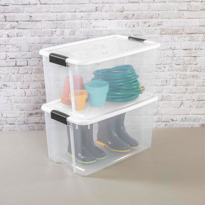 Sterilite 70Qt Ultra Latch Clear Box 12Pk & Velcro 10Ft Low Profile 1" Fastener