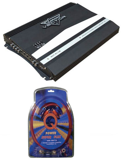 LANZAR 2000W 4-Channel High Power Car Audio Amplifier and 4 Gauge Amp Kit