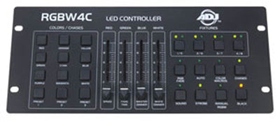 (4) Chauvet SlimPar 64 LED Pro DJ RGB Lights + Controller + Case