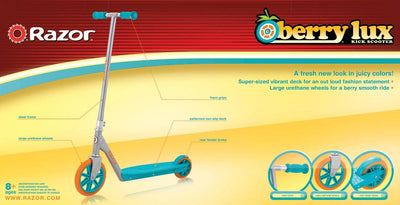 Razor Berry Lux Kick Boys/Girls Kids Scooter - Teal | 13013246 (Open Box)