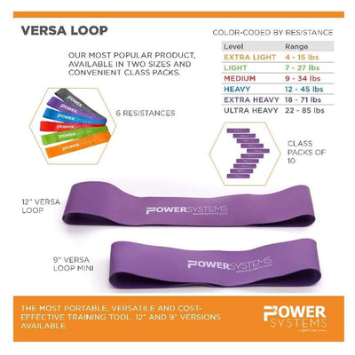Power Systems Versa Loop Resistance Bands for Home Gym, Set of 6 (Open Box)