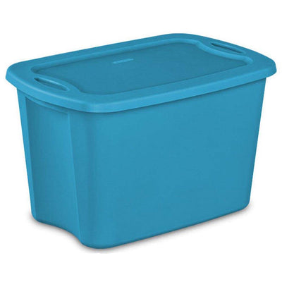9 Pack Sterilite Plastic Latching 10 Gallon Storage Container Tote Box- Open Box