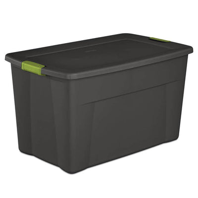 Sterilite 35 Gallon Storage Tote Box with Latching Container Lid, Gray (4 Pack)
