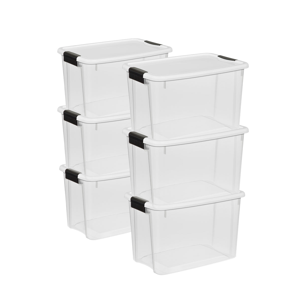 Sterilite 30 Quart Ultra Latch Storage Box w/White Lid (Open Box) (6 Pack)
